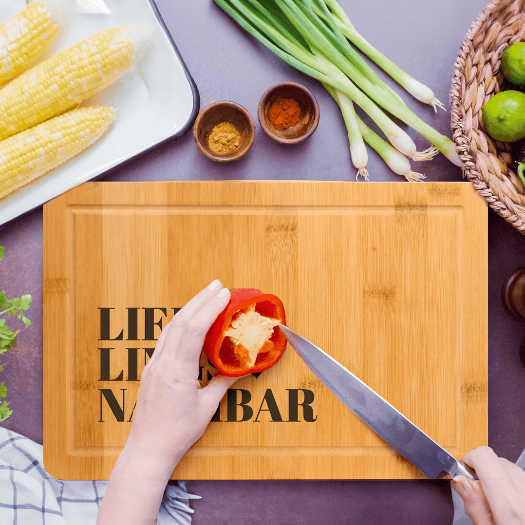 bambus nachbar Schneidebrett „Lieblingsnachbar“ – Geschenk zum Dank, Geburtstag –  Tassenbrennerei