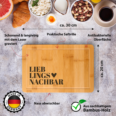 Bambus Schneidebrett - Lieblingsnachbar