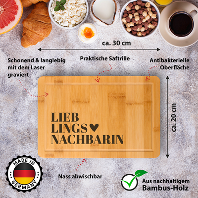 Bambus Schneidebrett - Lieblingsnachbarin