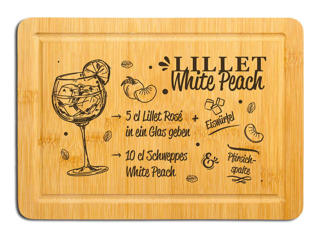 Bambus Schneidebrett - Lillet White Peach (Rezept)
