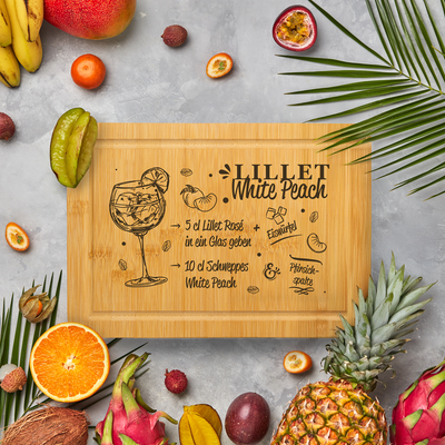 Bambus Schneidebrett - Lillet White Peach (Rezept)