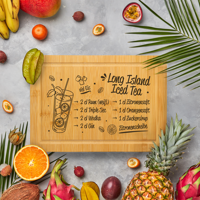 Bambus Schneidebrett - Long Island Iced Tea (Rezept)