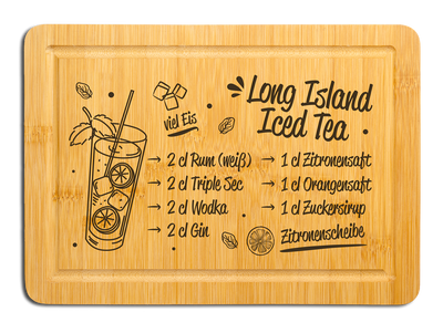 Bambus Schneidebrett - Long Island Iced Tea (Rezept)