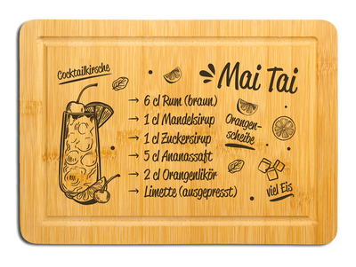 Bambus Schneidebrett - Mai Tai (Rezept)