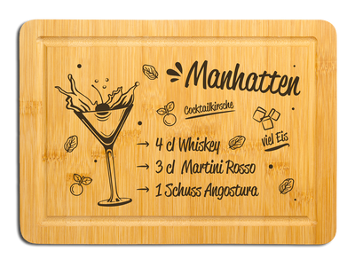 Bambus Schneidebrett - Manhattan Cocktail (Rezept)
