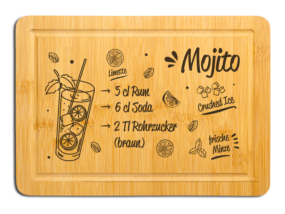 Bambus Schneidebrett - Mojito (Rezept)