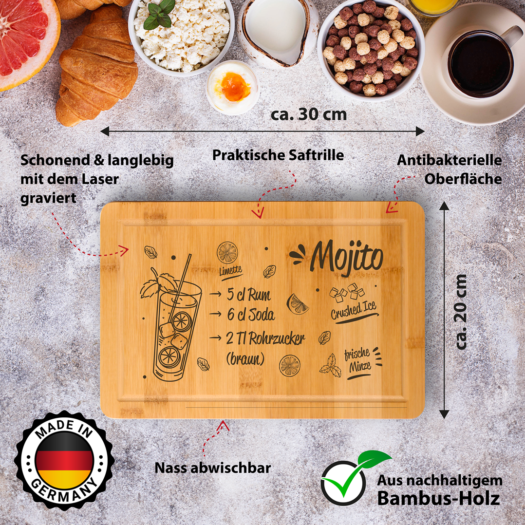 Bambus Schneidebrett - Mojito (Rezept)