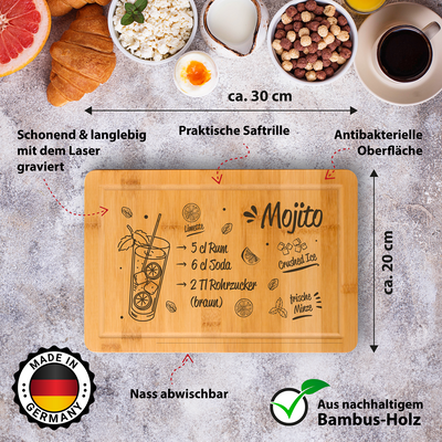 Bambus Schneidebrett - Mojito (Rezept)