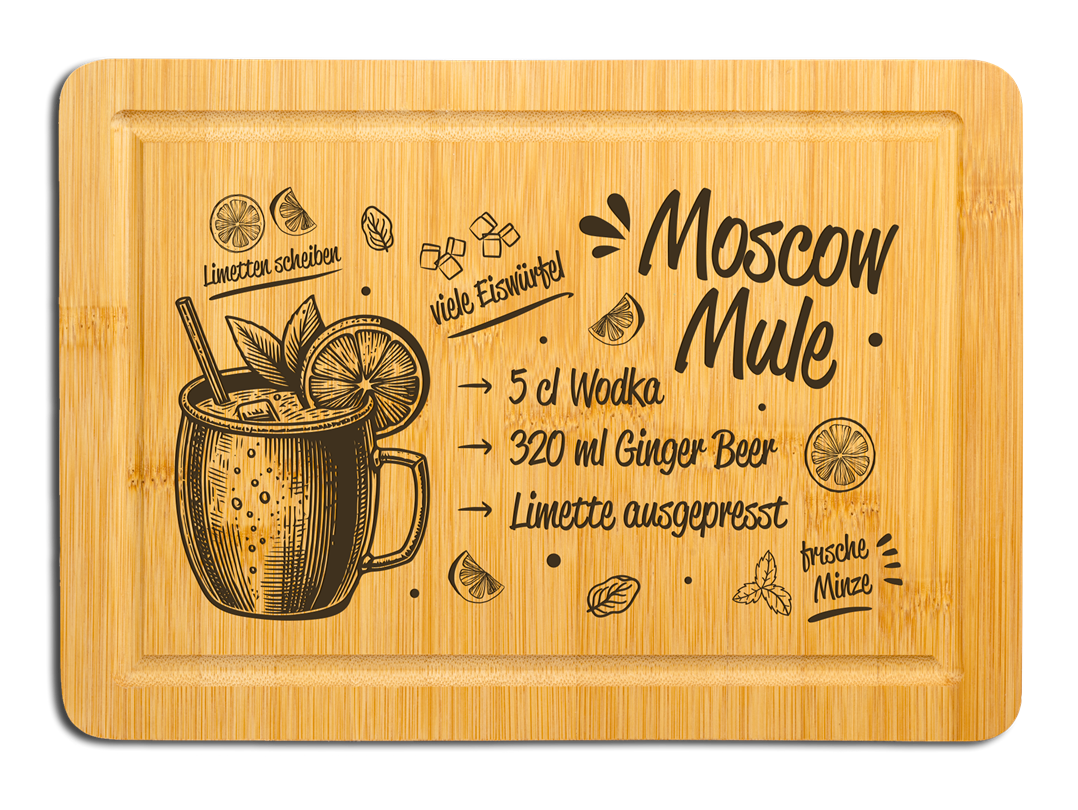 Bambus Schneidebrett - Moscow Mule (Rezept)