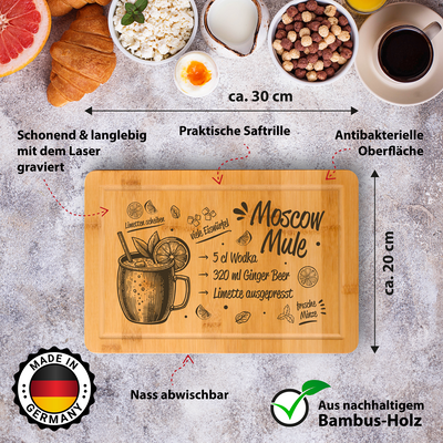 Bambus Schneidebrett - Moscow Mule (Rezept)