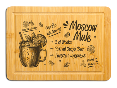 Bambus Schneidebrett - Moscow Mule (Rezept)