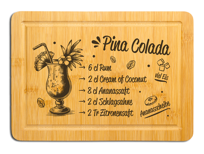 Bambus Schneidebrett - Pina Colada (Rezept)
