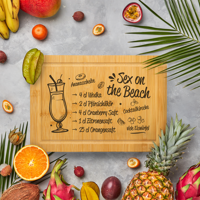 Bambus Schneidebrett - Sex on the Beach (Rezept)