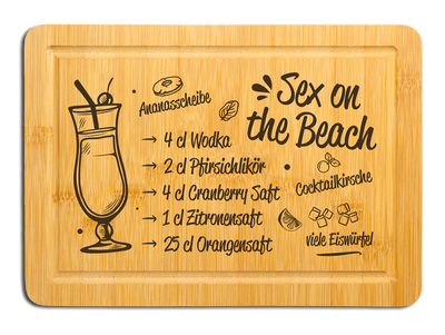 Bambus Schneidebrett - Sex on the Beach (Rezept)