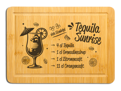 Bambus Schneidebrett - Tequila Sunrise (Rezept)
