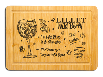 Bambus Schneidebrett - Lillet Wildberry (Rezept)