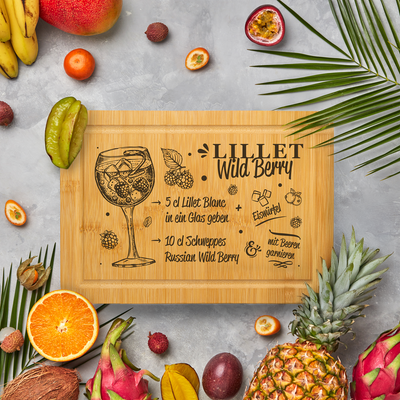 Bambus Schneidebrett - Lillet Wildberry (Rezept)