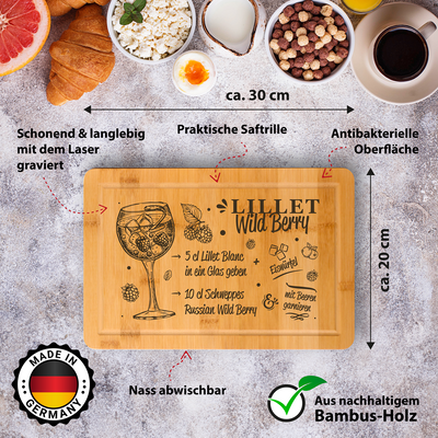 Bambus Schneidebrett - Lillet Wildberry (Rezept)