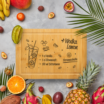Bambus Schneidebrett - Wodka Lemon (Rezept)
