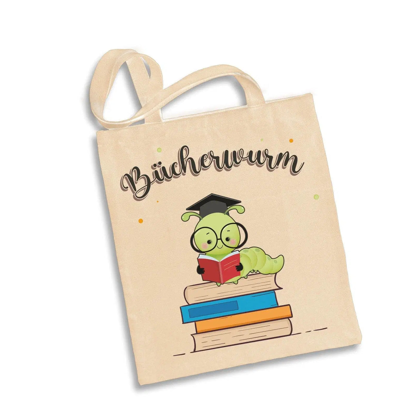 Bild: Baumwolltasche - Bücherwurm Geschenkidee