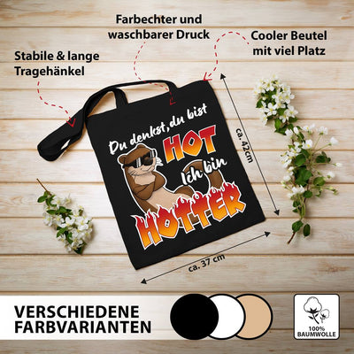 Baumwolltasche - Du denkst, Du bist hot. Ich bin hOtter.