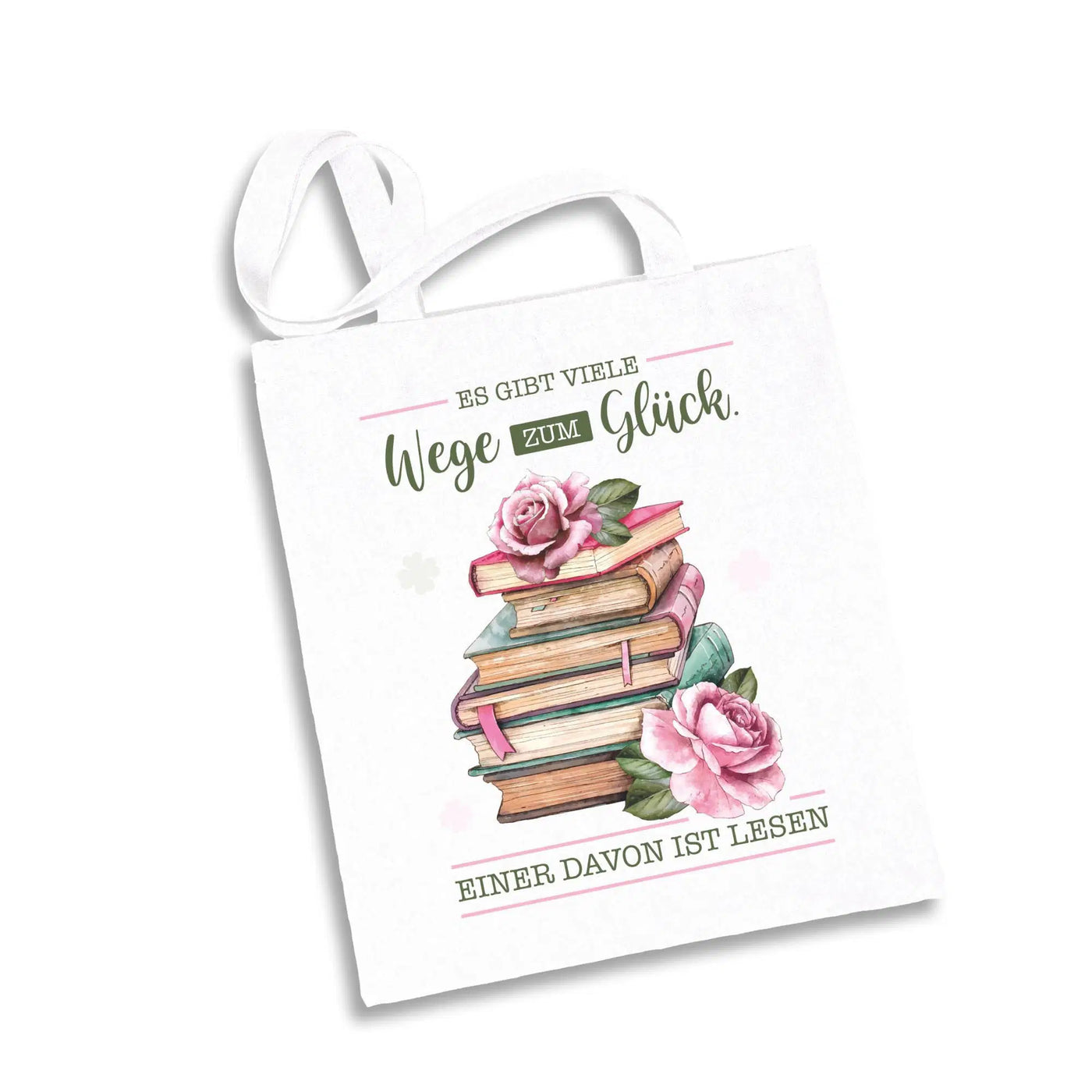 Bild: Baumwolltasche - Es gibt viele Wege zum Glück. Einer davon ist Lesen. Geschenkidee