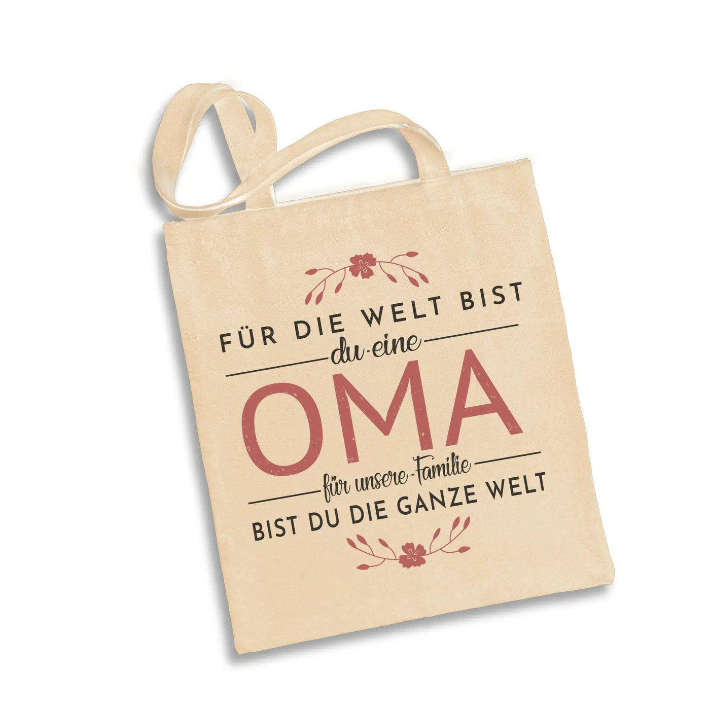 Bild: Baumwolltasche - Für die Welt bist du eine Oma für unsere Familie bist du die ganze Welt. Geschenkidee