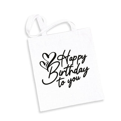 Baumwolltasche - Happy Birthday to you (Schrift)