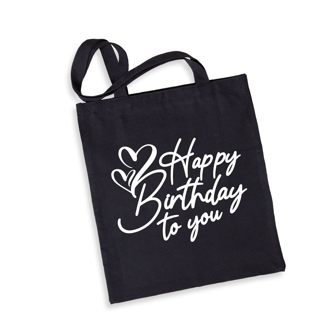 Baumwolltasche - Happy Birthday to you (Schrift)