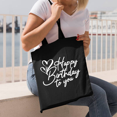 Baumwolltasche - Happy Birthday to you (Schrift)