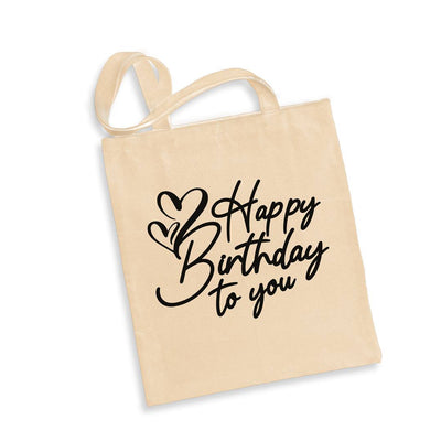 Baumwolltasche - Happy Birthday to you (Schrift)