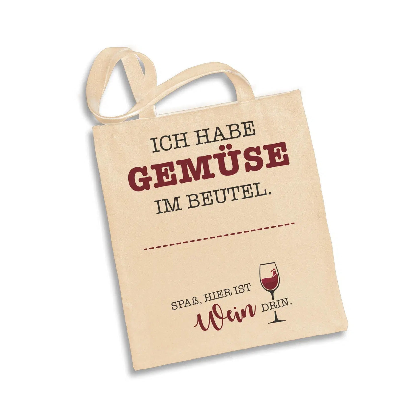 Bild: Baumwolltasche - Ich habe Gemüse im Beutel. Spaß, hier ist Wein drin. Geschenkidee