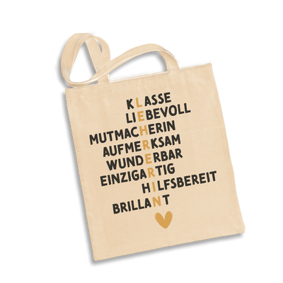 Baumwolltasche - Lehrerin (Akrostichon)
