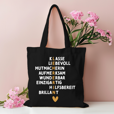 Baumwolltasche - Lehrerin (Akrostichon)