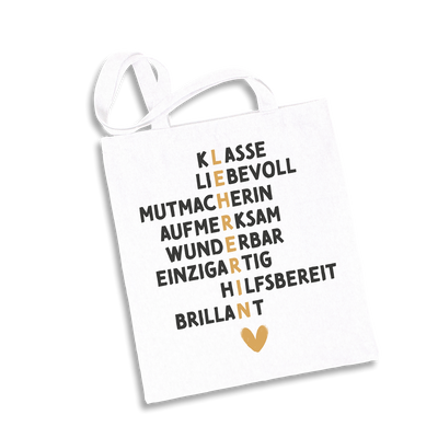 Baumwolltasche - Lehrerin (Akrostichon)