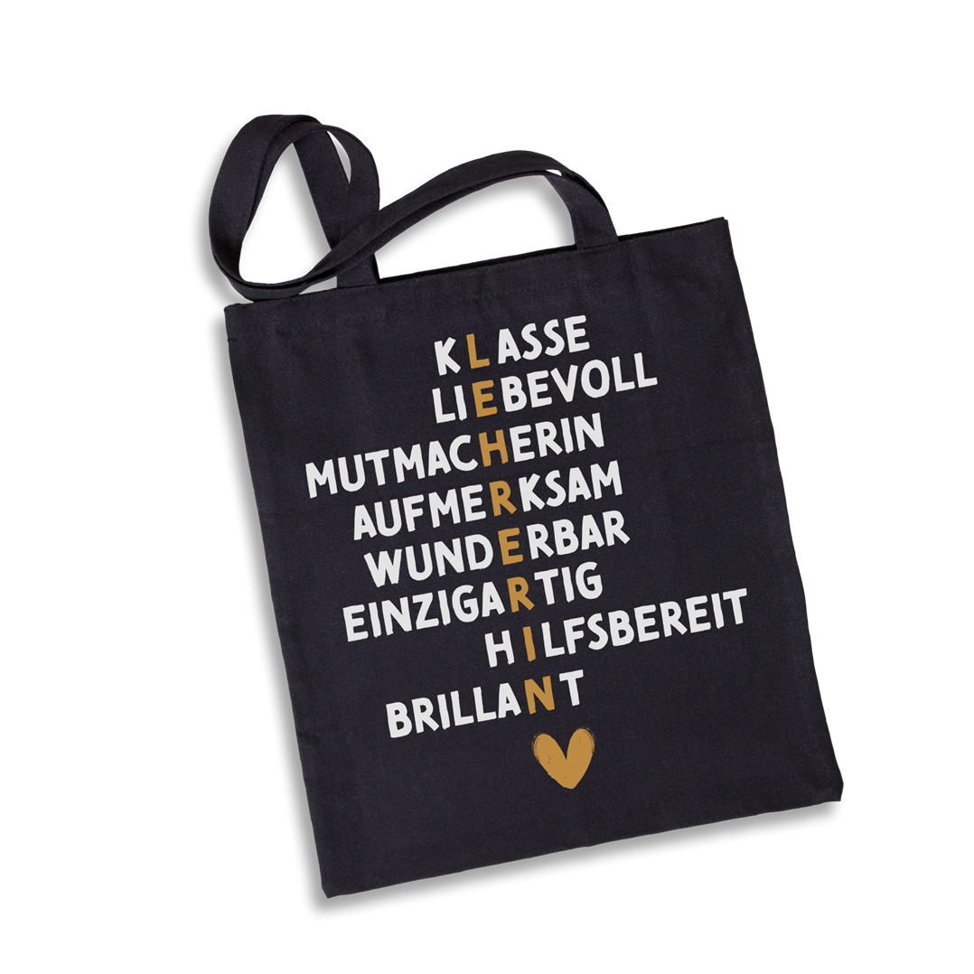 Baumwolltasche - Lehrerin (Akrostichon)