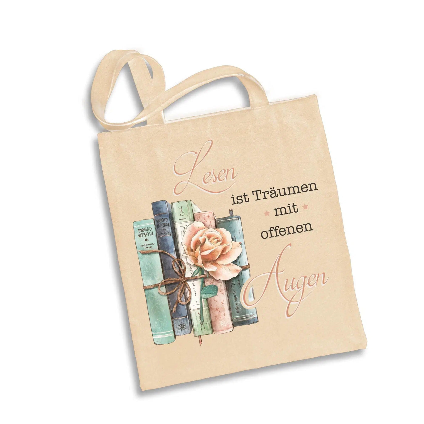 Bild: Baumwolltasche - Lesen ist Träumen mit offenen Augen. Geschenkidee