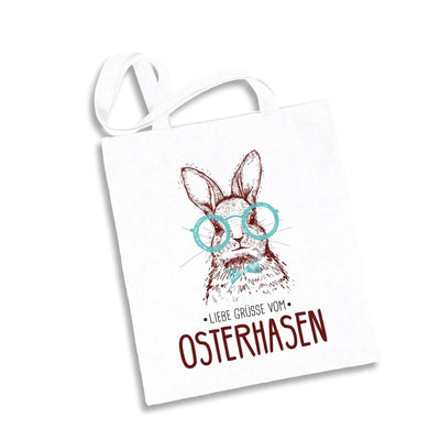 Bild: Baumwolltasche - Liebe Grüsse vom Osterhasen (Hase Brille) Geschenkidee