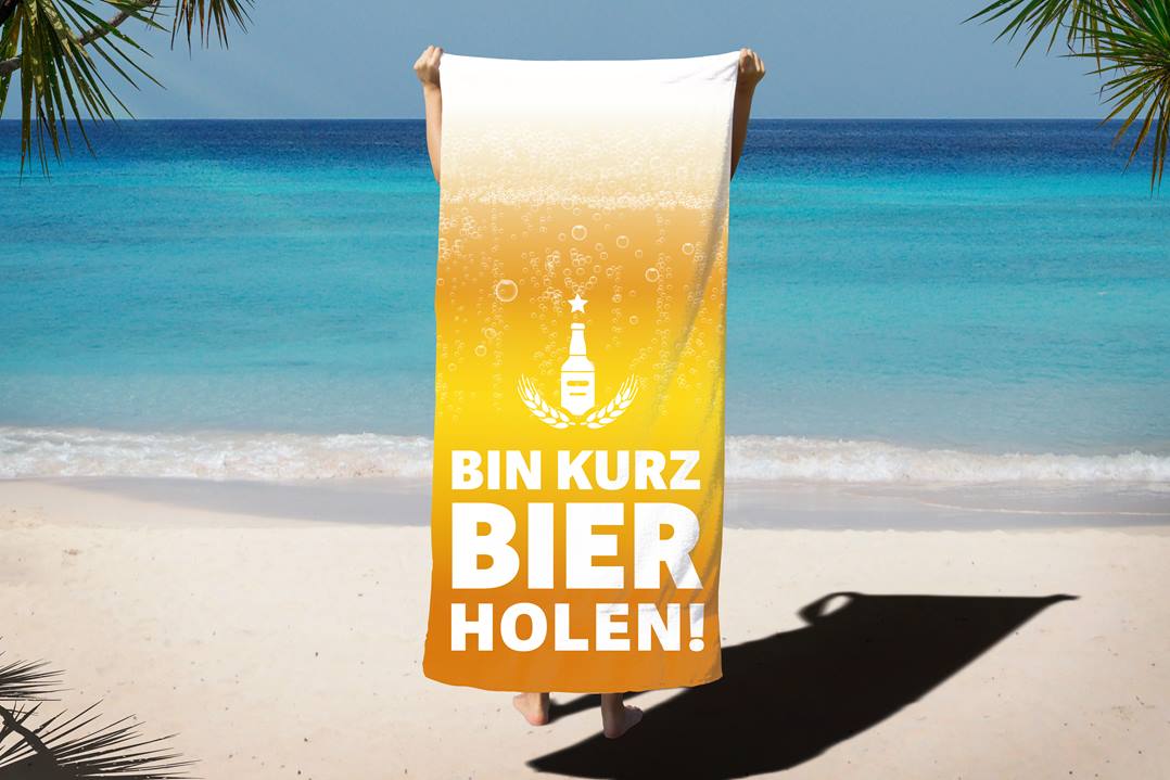 Bin kurz Bier holen - Handtuch & Strandtuch