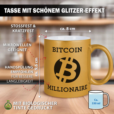 Tasse - Bitcoin Millionaire - BTC -Goldtasse