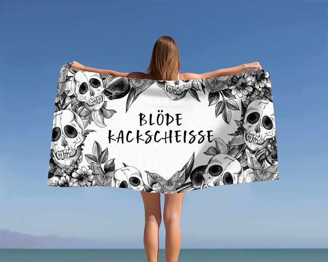 Blöde Kackscheisse! (Skull Statement) - Handtuch & Strandtuch
