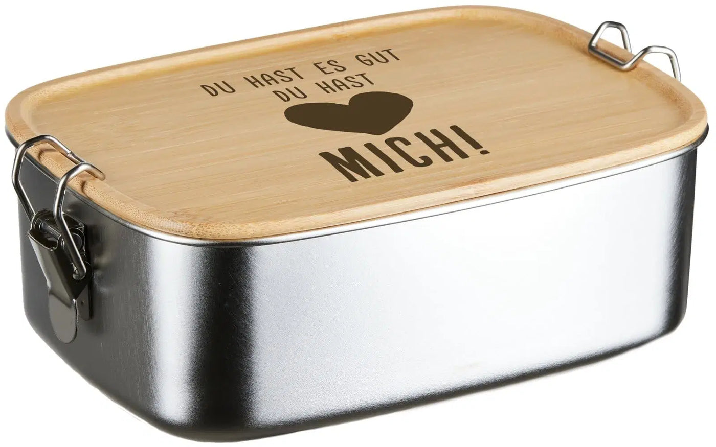 Bild: Brotdose - Du hast es gut. Du hast mich! - V2 - Edelstahl mit Bambusdeckel Geschenkidee
