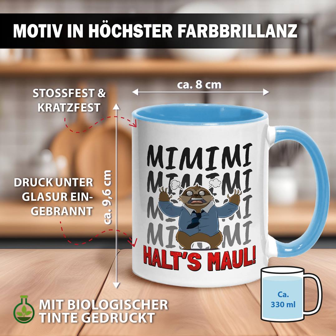 Tasse - Mimimi Halt's Maul! - Ratzfatz das Faultier