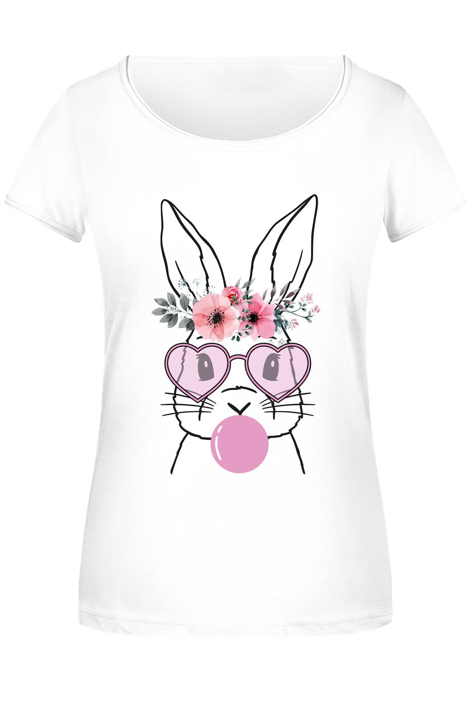 T-Shirt Damen - Hase mit Kaugummi