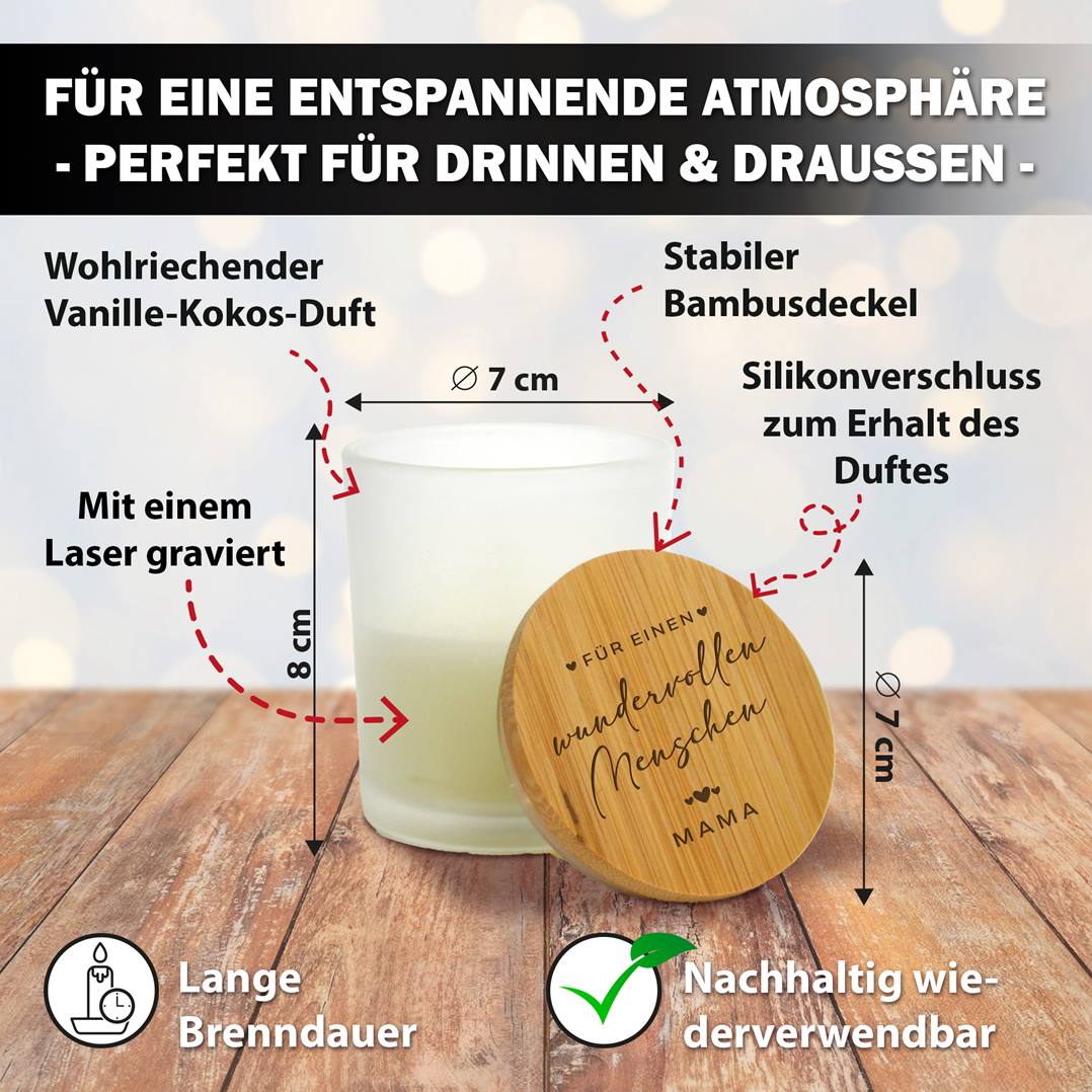 Duftkerze - Für einen wundervollen Menschen - Mama