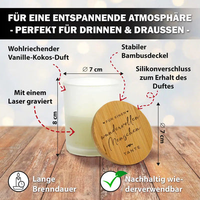 Duftkerze - Für einen wundervollen Menschen - Tante