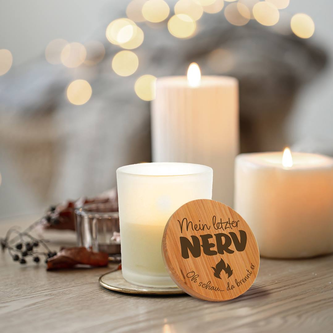 Duftkerze - Mein letzter Nerv. Oh, schau... da brennt er.