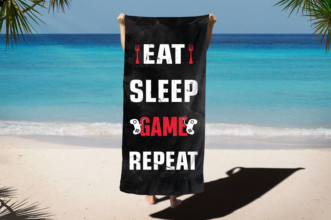 Eat Sleep Game Repeat - Handtuch & Strandtuch