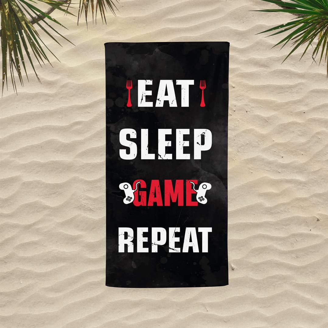 Eat Sleep Game Repeat - Handtuch & Strandtuch