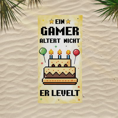 Ein Gamer altert nicht er levelt (Pixel Style) - Handtuch & Strandtuch